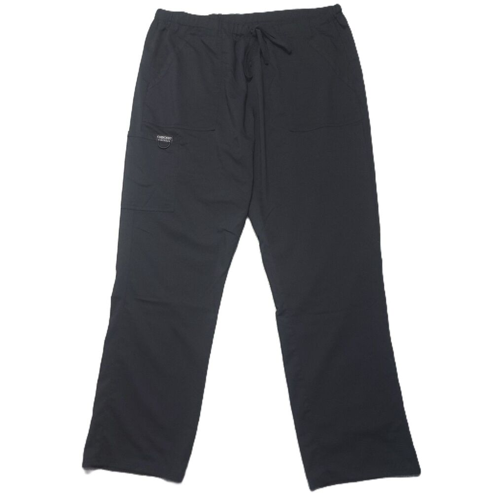 Cherokee Workwear Scrub Pants Size XL Stretch Black Cargo Pocket WW020 .